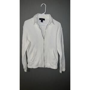 vintage white Polo Sport Ralph Lauren waffle knit zip-up sweatshirt